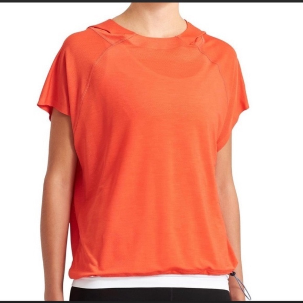 Athleta Oversized Orange Hoodie Workout Top size XXS